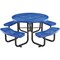 Global Industrial Round Picnic Table, Blue, Perforated Metal, 46 in L, 29-1/2 in H Overall 262078BL - alternate 1
